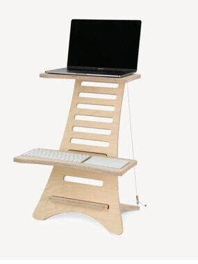 HumbleWorks Stan 1 Adjustable Standing Desk | Natural Birch